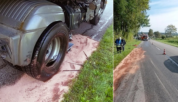 Unfall Traktor LKW