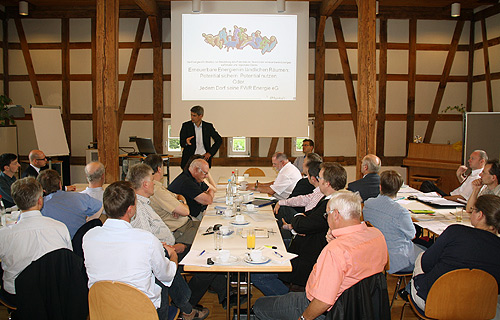 Buerger neben Energiewende in die Hand