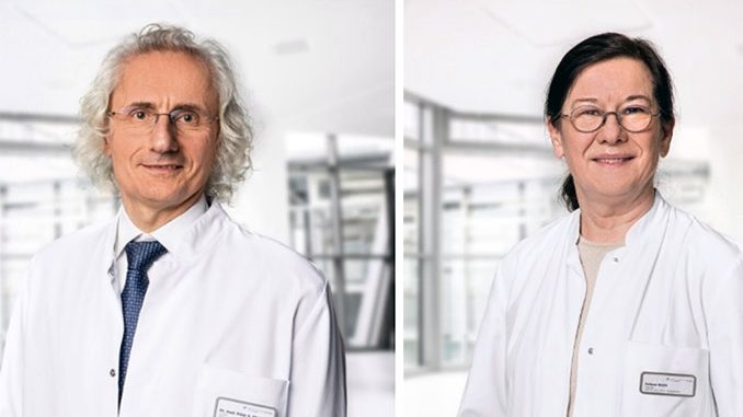 Dr. Peter Oberst, Chefarzt der Klinik Innere Medizin am Standort Mosbach und Facharzt für Innere Medizin, Kardiologie und Notfallmedizin, sowie Juliane Hoidn, Ärztliche Leiterin der Akutgeriatrie und Geriatrischen Rehabilitation, informieren über den Schlaganfall. (Fotos: pm)