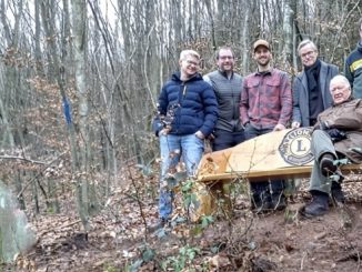Ruhebank zum Jubiläum des Wolfssteins
