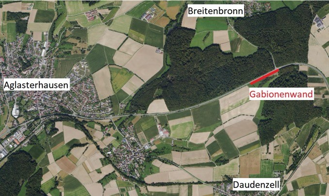 B 292: Sanierung einer Gabionenwand B 292: Sanierung einer Gabionenwand