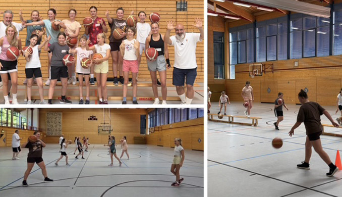 Maedchen fuer Basketball begeistern