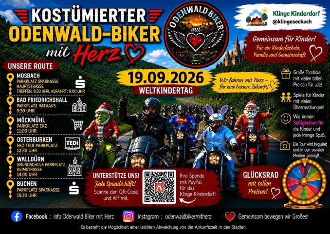 Charity-Ausfahrt der Odenwald Biker mit Herz Charity-Ausfahrt der Odenwald Biker mit Herz